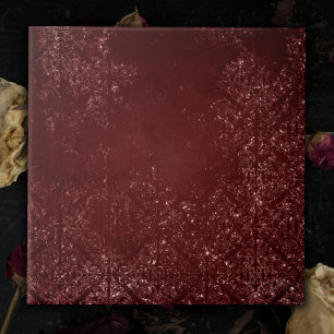 Glimmery Henna Grunge   Rich Blood Red Glam Damask Tegeltje