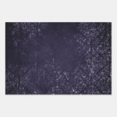 Glimmery Indigo Grunge | Midnight Paars Damask Inpakpapier Vel (Voorkant)