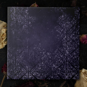Glimmery Indigo Grunge   Midnight Paars Damask Tegeltje