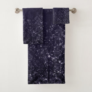 Glimmery Indigo Grunge Midnight Purple Damask