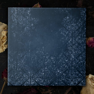 Glimmery Navy Grunge   Donker saffierblauw damast Tegeltje