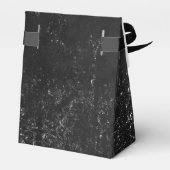 Glimmery Onyx Grunge | Silvery Black Glam Damask Bedankdoosjes (Achterkant)