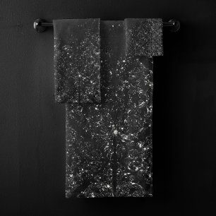 Glimmery Onyx Grunge Tambour noir argenté
