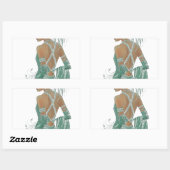 Glimpse of Elegance: Groene Rugloze Jurk Design Rechthoekige Sticker (Vel)