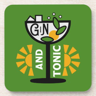 glin en tonische kunst bier onderzetter