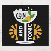  glin en tonische kunst likeurfles etiket (Enkel label)