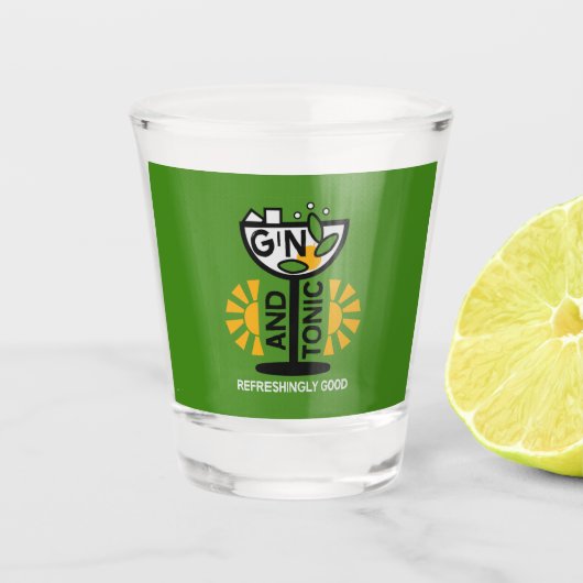  glin en tonische kunst shot glas (Voorkant)