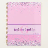 Glinsterend roze glitter minimalistisch design planner (Voorkant)