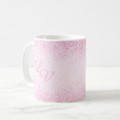 Glinsterend Roze Glitterstof Koffiemok (Voorkant links)