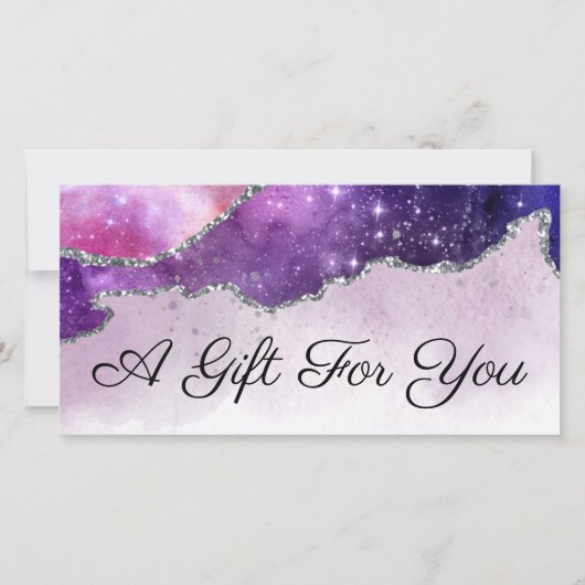 glinsterend waterverf agaat cadeaubon (Voorkant)