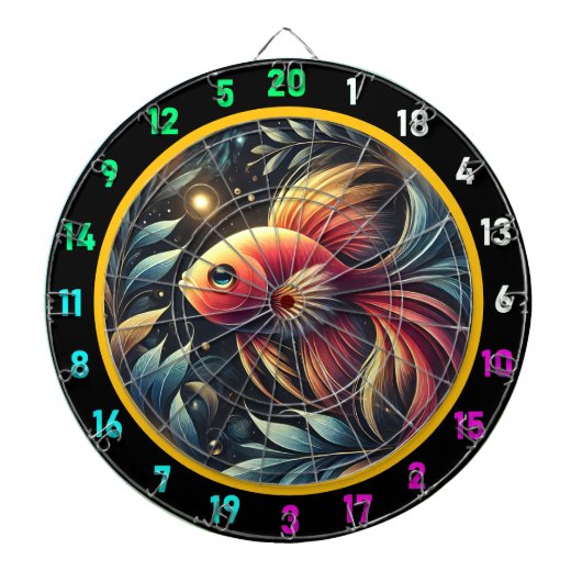 Glinsterende Betta Dartboard Game Set Dartbord (Voorkant)