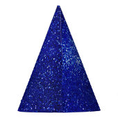 Glinsterende Blauw Glitter Canvas Feesthoedjes (Achterkant)