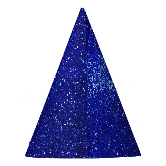 Glinsterende Blauw Glitter Canvas Feesthoedjes (Achterkant)