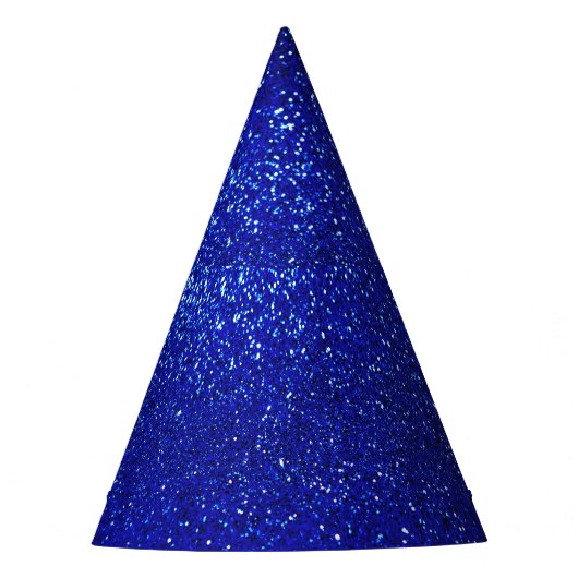 Glinsterende Blauw Glitter Canvas Feesthoedjes (Voorkant)