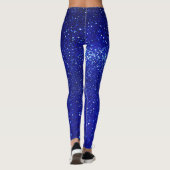 Glinsterende Blauw Glitter Canvas Leggings (Achterkant)