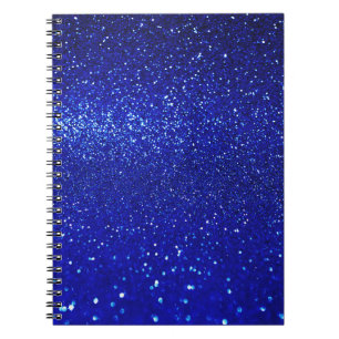 Glinsterende Blauw Glitter Canvas Notitieboek