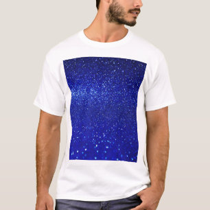 Glinsterende Blauw Glitter Canvas T-shirt