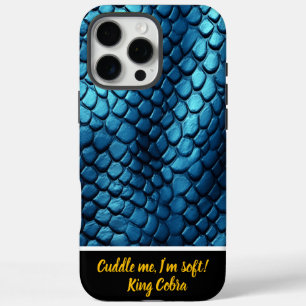 Glinsterende blauwe slangenhuid diep iPhone 16 pro max hoesje