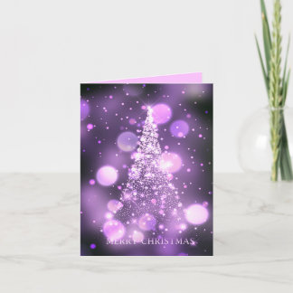 Glinsterende Bokeh Vrolijk Kerstboom Feestdagen Kaart