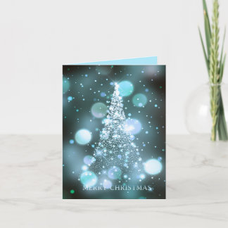 Glinsterende Bokeh Vrolijk Kerstboom Feestdagen Kaart