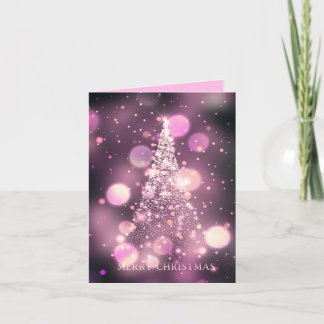 Glinsterende Bokeh Vrolijk Kerstboom Feestdagen Kaart