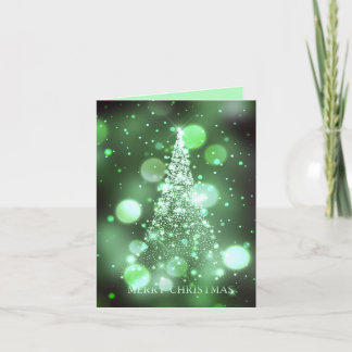 Glinsterende Bokeh Vrolijk Kerstboom Feestdagen Kaart