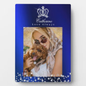 Glinsterende Crown Blue Fotoplaat (voorkant)