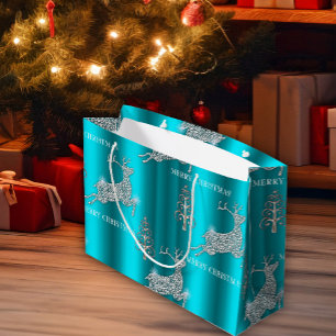 Glinsterende diamanten rendieren Leaping Aqua Chri Groot Cadeauzakje