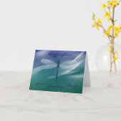 Glinsterende Dragonfly Symbolism Notitiekaarten (Gele Bloem)