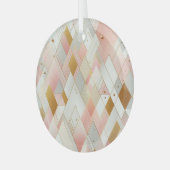 Glinsterende driehoekspectra glas ornament (Voorkant links)