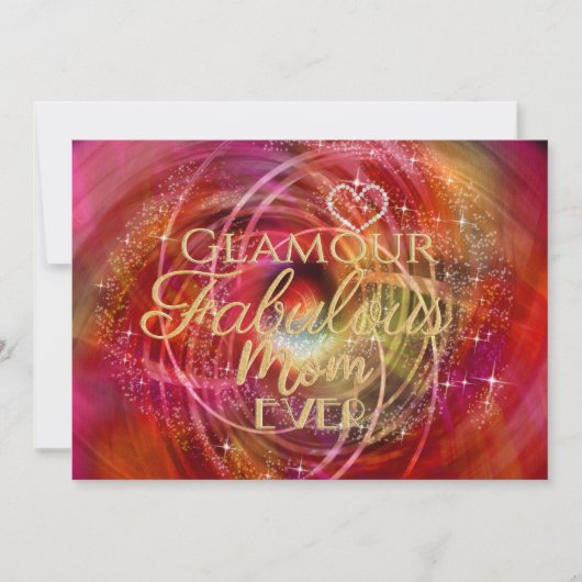 Glinsterende Fabulous Mom Kaart (Voorkant)
