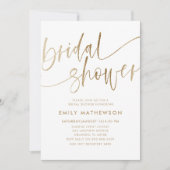 Glinsterende Faux Gold Calligrafie Vrijgezellenfee Kaart (Voorkant)