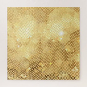 Glinsterende Gouden Golven: Mozaïek Textuur Legpuzzel