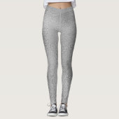 Glinsterende Grijs Glas Ontwerp Leggings (Voorkant)