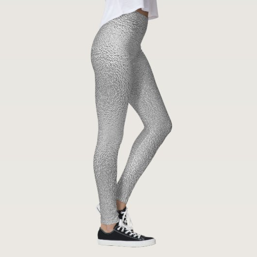 Glinsterende Grijs Glas Ontwerp Leggings (Rechts)