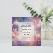 Glinsterende hemelse Stardust Skies bruiloft Kaart (Staand voorkant)