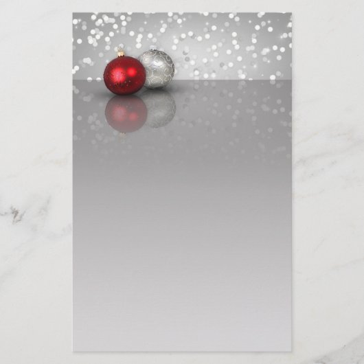 Glinsterende kerstversieringen - briefpapier (Voorkant)