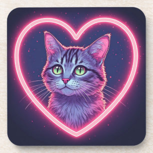 Glinsterende Kittie Liefde Kunst Romantisch Gesc Bier Onderzetter