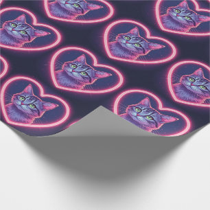 Glinsterende Kittie Liefde Kunst Romantisch Gesc Cadeaupapier