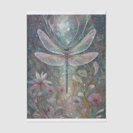 Glinsterende Koningin van de Zomer, Dragonfly Gard Tissuepapier (Voorkant)