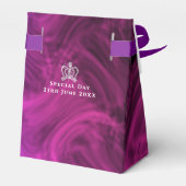 Glinsterende Kroon Luxe Magenta Bedankdoosjes (Achterkant)