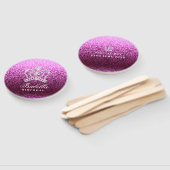 Glinsterende kroon magenta handwaaier (Niet-gemonteerd)