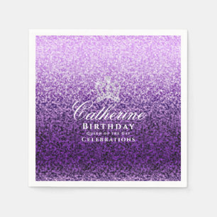 Glinsterende kroon Paarse Servet