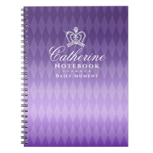 Glinsterende Kroonluxe Paarse Notitieboek