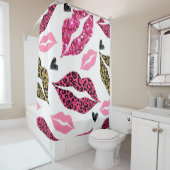 Glinsterende lippen: Leopard Mode Douchegordijn (In situ)