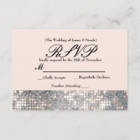 Glinsterende Lovertjes Glamour Bruiloft RSVP Kaart
