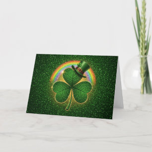 Glinsterende Lucky Shamrock Feestdagen Kaart