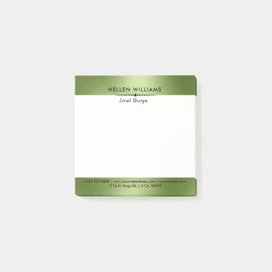 Glinsterende minimalistische moderne groene achter post-it® notes (Voorkant)
