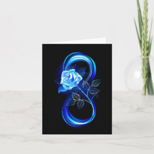 Glinsterende oneindigheid met blauwe roos kaart