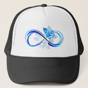 Glinsterende oneindigheid met blauwe roos trucker pet